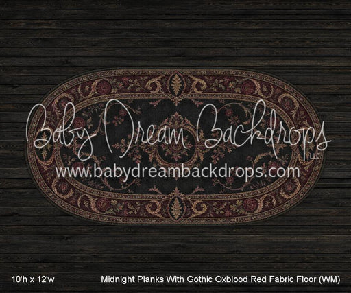 Midnight Planks With Gothic Oxblood Red Fabric Floor (WM)