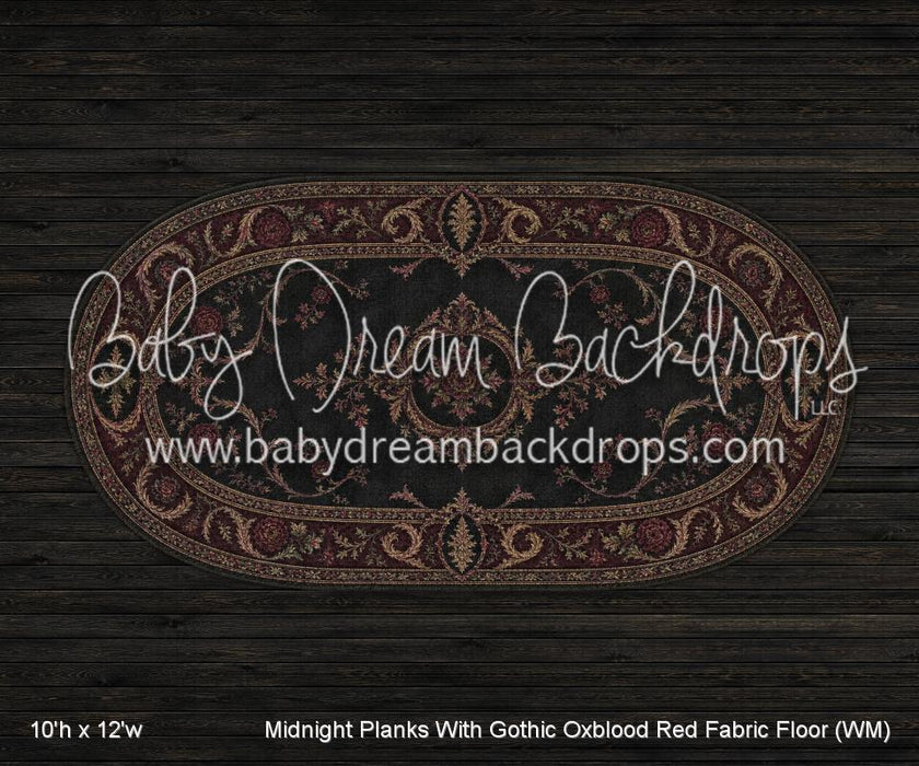 Midnight Planks With Gothic Oxblood Red Fabric Floor (WM)