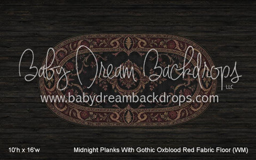 Midnight Planks With Gothic Oxblood Red Fabric Floor (WM)