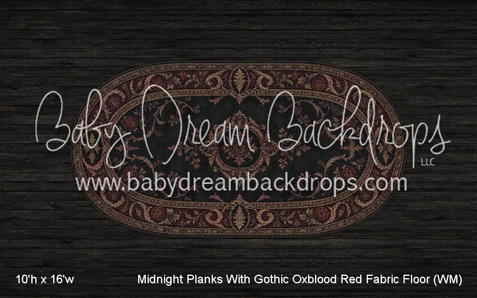 Midnight Planks With Gothic Oxblood Red Fabric Floor (WM)