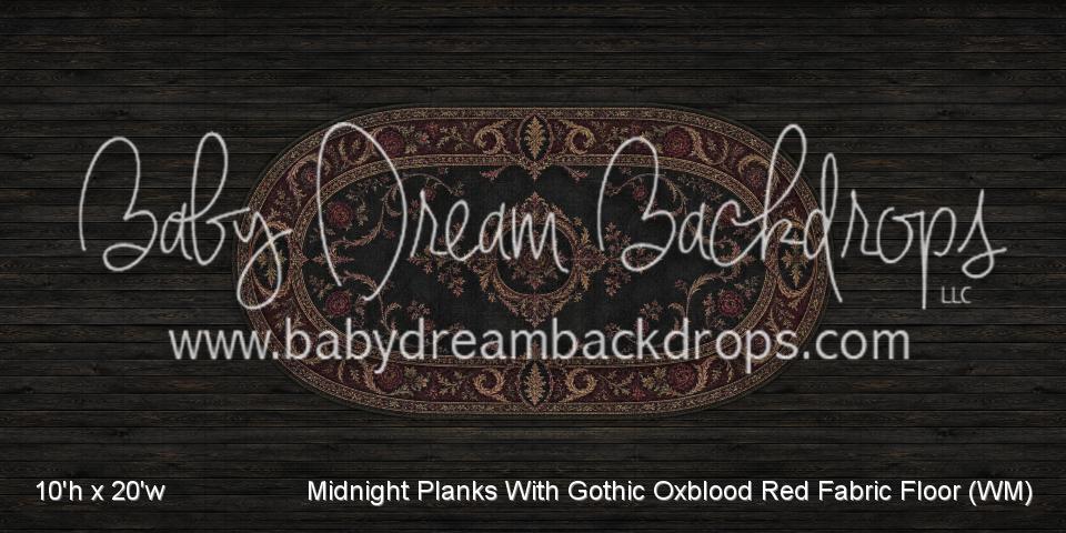Midnight Planks With Gothic Oxblood Red Fabric Floor (WM)