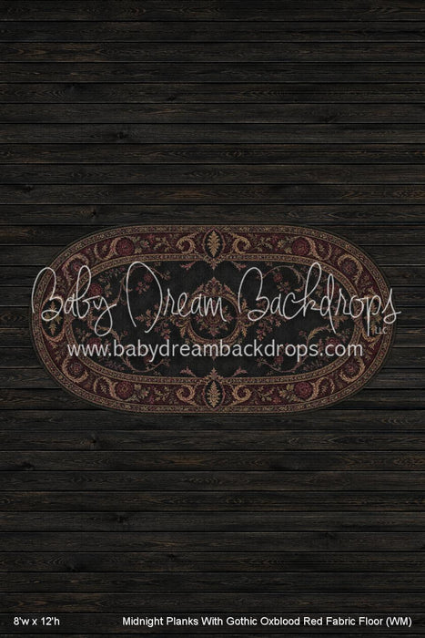 Midnight Planks With Gothic Oxblood Red Fabric Floor (WM)