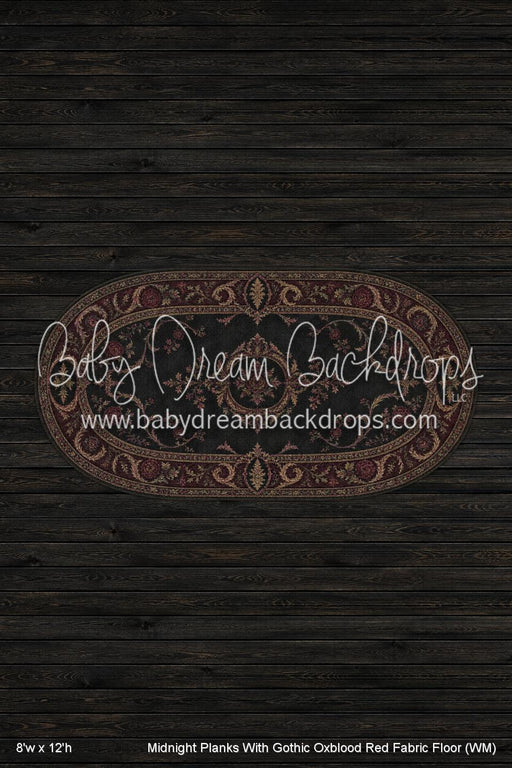 Midnight Planks With Gothic Oxblood Red Fabric Floor (WM)