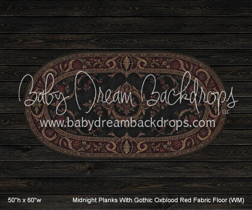 Midnight Planks With Gothic Oxblood Red Fabric Floor (WM)