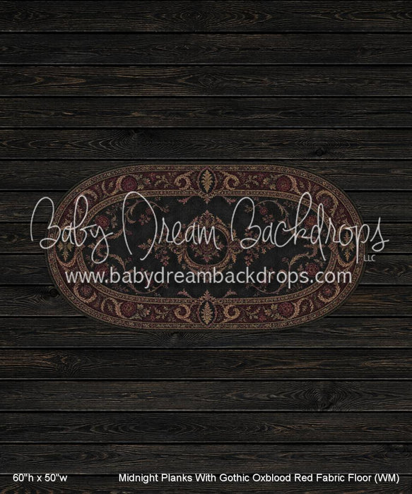 Midnight Planks With Gothic Oxblood Red Fabric Floor (WM)