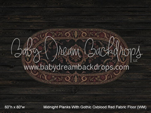 Midnight Planks With Gothic Oxblood Red Fabric Floor (WM)