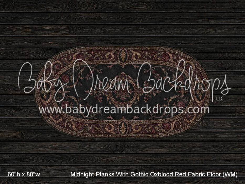 Midnight Planks With Gothic Oxblood Red Fabric Floor (WM)