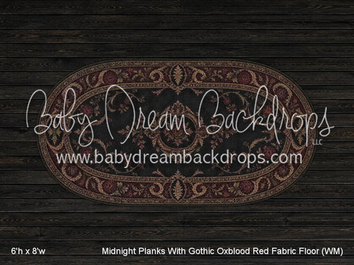 Midnight Planks With Gothic Oxblood Red Fabric Floor (WM)