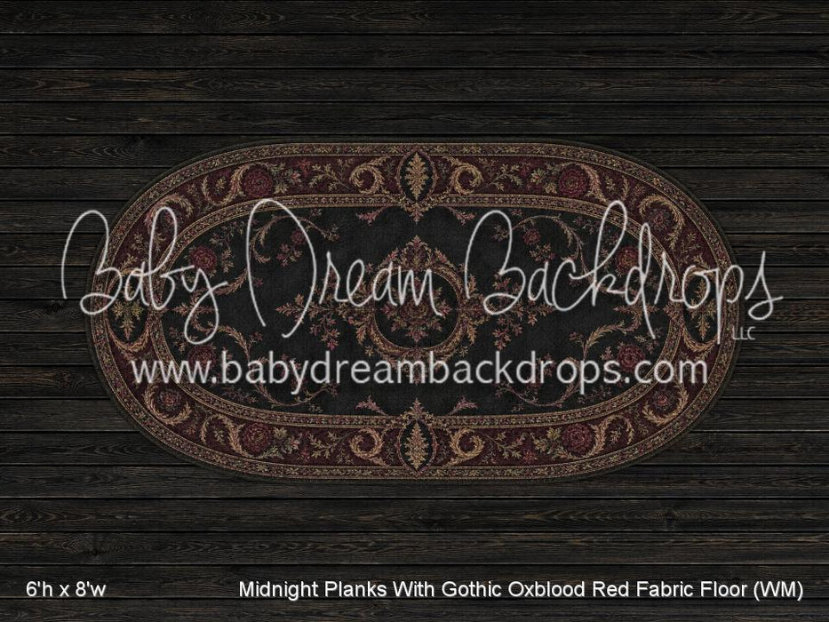 Midnight Planks With Gothic Oxblood Red Fabric Floor (WM)