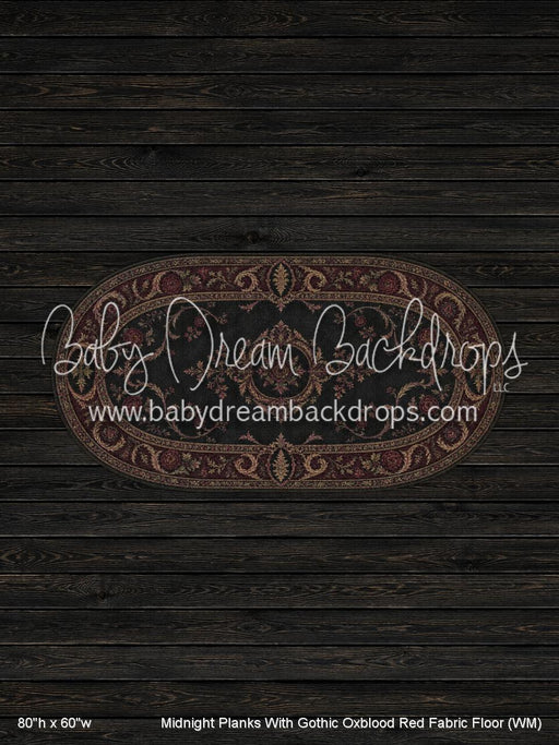 Midnight Planks With Gothic Oxblood Red Fabric Floor (WM)