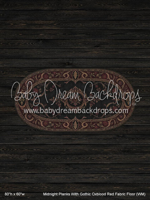 Midnight Planks With Gothic Oxblood Red Fabric Floor (WM)