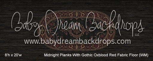 Midnight Planks With Gothic Oxblood Red Fabric Floor (WM)