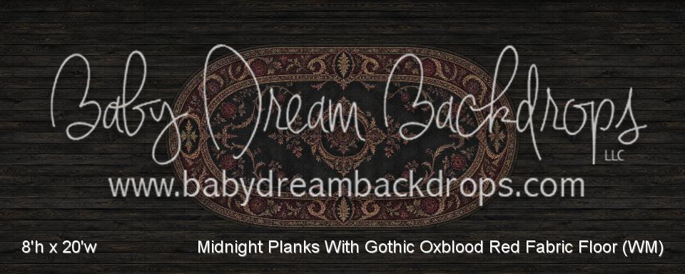 Midnight Planks With Gothic Oxblood Red Fabric Floor (WM)