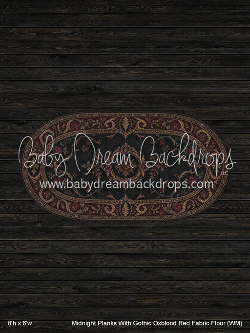 Midnight Planks With Gothic Oxblood Red Fabric Floor (WM)