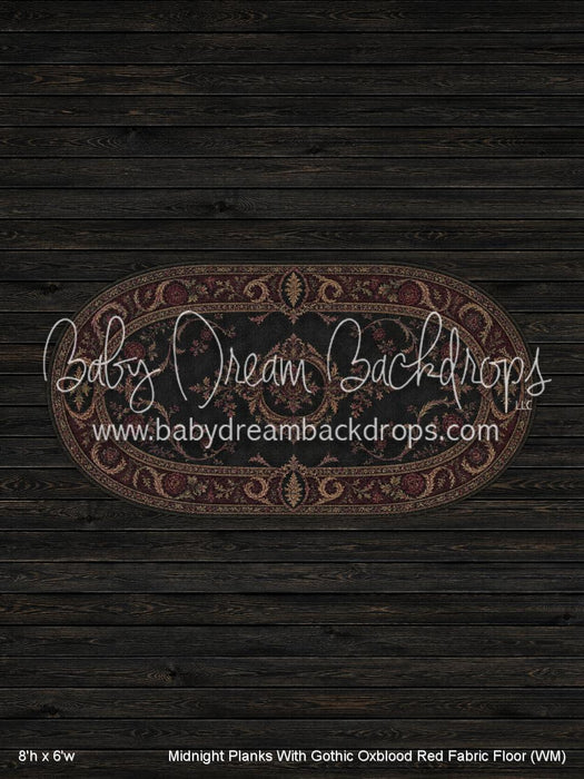 Midnight Planks With Gothic Oxblood Red Fabric Floor (WM)