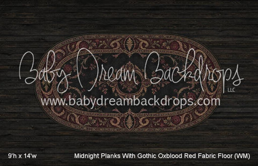 Midnight Planks With Gothic Oxblood Red Fabric Floor (WM)