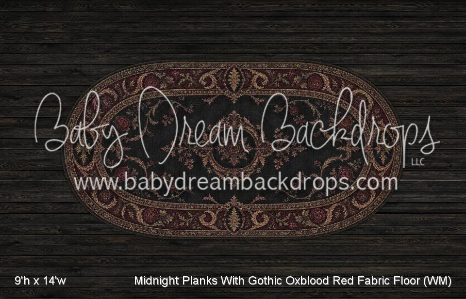 Midnight Planks With Gothic Oxblood Red Fabric Floor (WM)