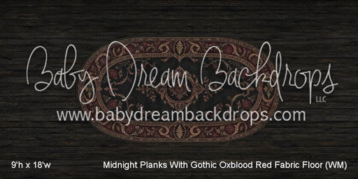 Midnight Planks With Gothic Oxblood Red Fabric Floor (WM)