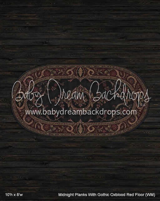 Midnight Planks With Gothic Oxblood Red Fabric Floor (WM)