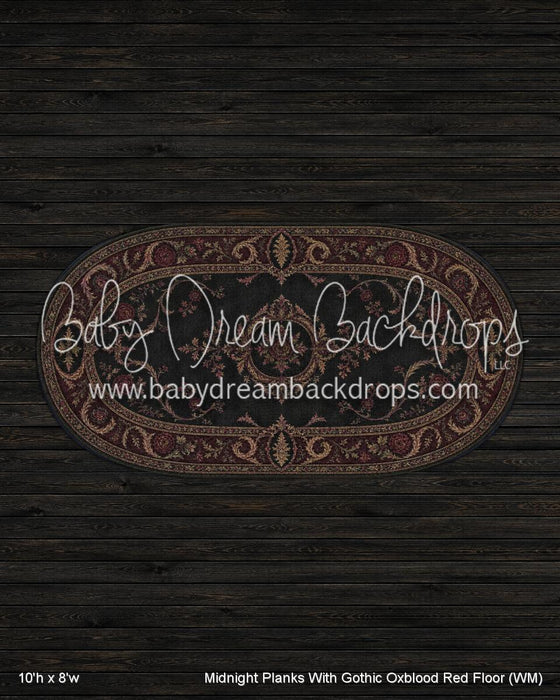Midnight Planks With Gothic Oxblood Red Fabric Floor (WM)