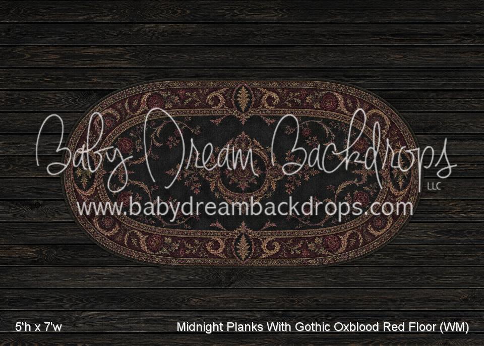 Midnight Planks With Gothic Oxblood Red Fabric Floor (WM)