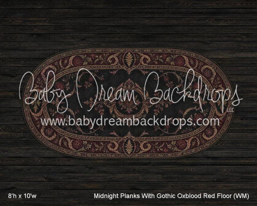 Midnight Planks With Gothic Oxblood Red Fabric Floor (WM)