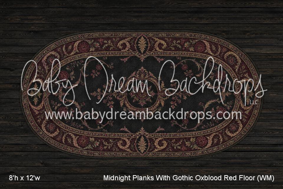 Midnight Planks With Gothic Oxblood Red Fabric Floor (WM)