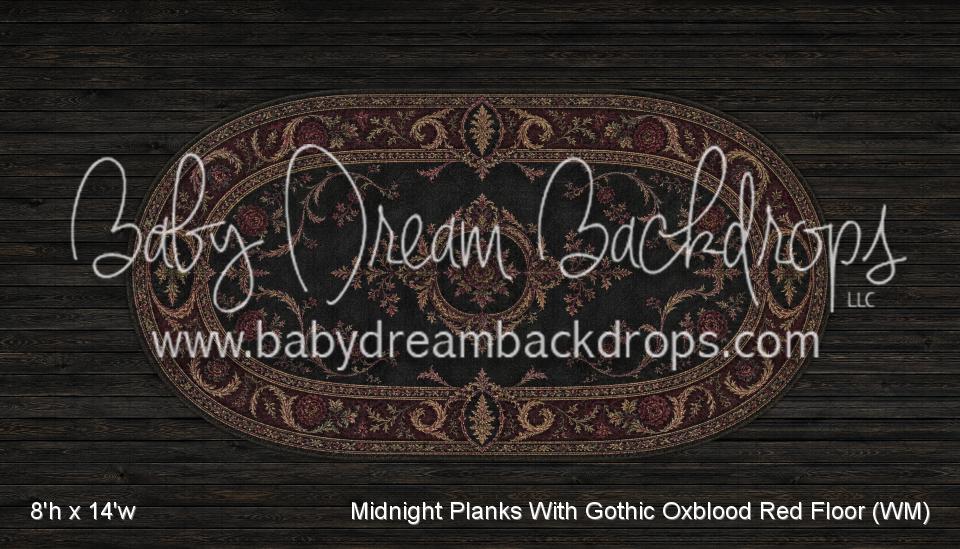 Midnight Planks With Gothic Oxblood Red Fabric Floor (WM)
