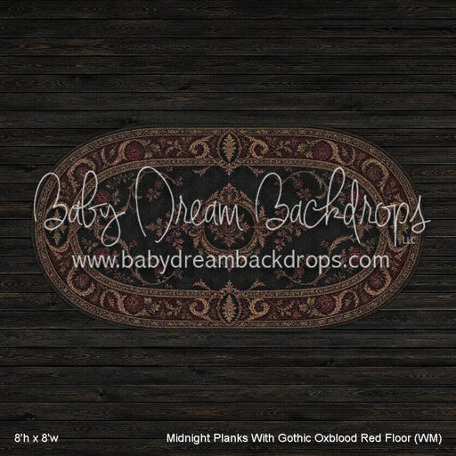 Midnight Planks With Gothic Oxblood Red Fabric Floor (WM)