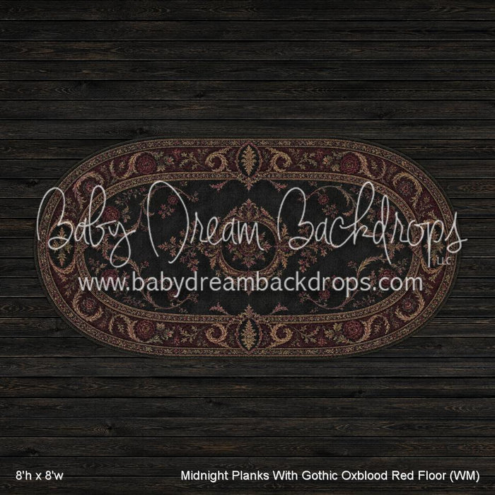 Midnight Planks With Gothic Oxblood Red Fabric Floor (WM)