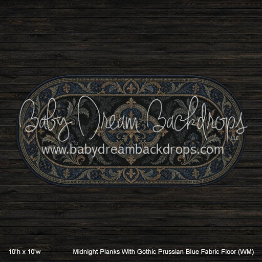 Midnight Planks With Gothic Prussian Blue Fabric Floor (WM)