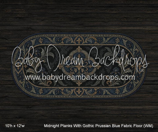 Midnight Planks With Gothic Prussian Blue Fabric Floor (WM)