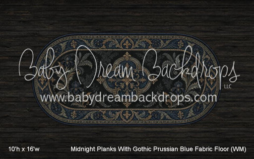 Midnight Planks With Gothic Prussian Blue Fabric Floor (WM)