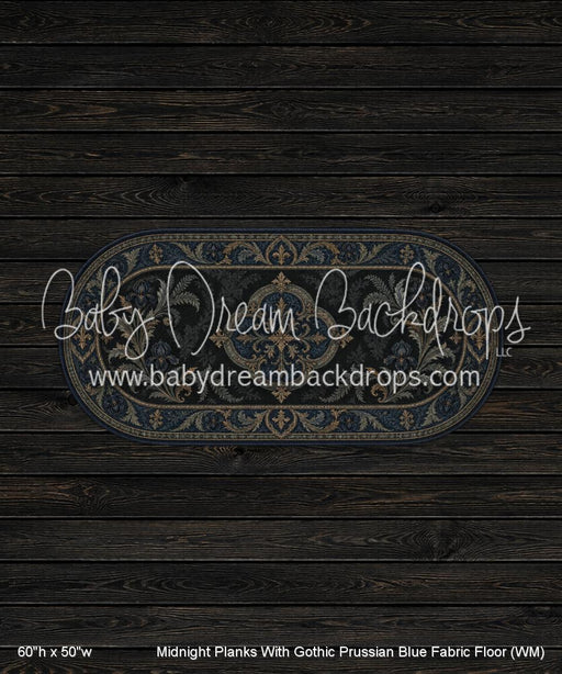 Midnight Planks With Gothic Prussian Blue Fabric Floor (WM)