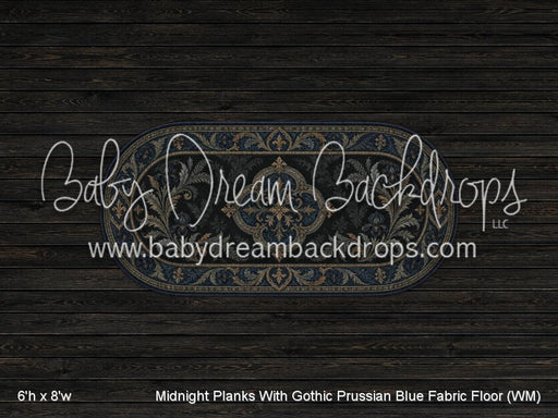 Midnight Planks With Gothic Prussian Blue Fabric Floor (WM)