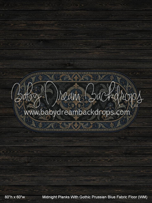 Midnight Planks With Gothic Prussian Blue Fabric Floor (WM)