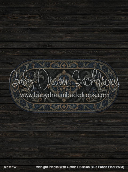 Midnight Planks With Gothic Prussian Blue Fabric Floor (WM)