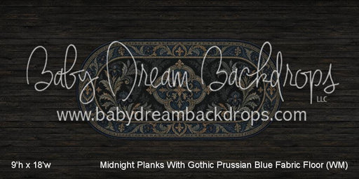 Midnight Planks With Gothic Prussian Blue Fabric Floor (WM)