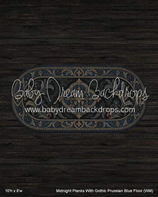 Midnight Planks With Gothic Prussian Blue Fabric Floor (WM)