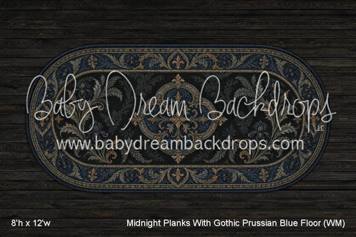 Midnight Planks With Gothic Prussian Blue Fabric Floor (WM)