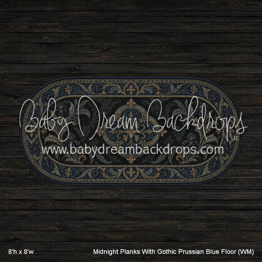 Midnight Planks With Gothic Prussian Blue Fabric Floor (WM)