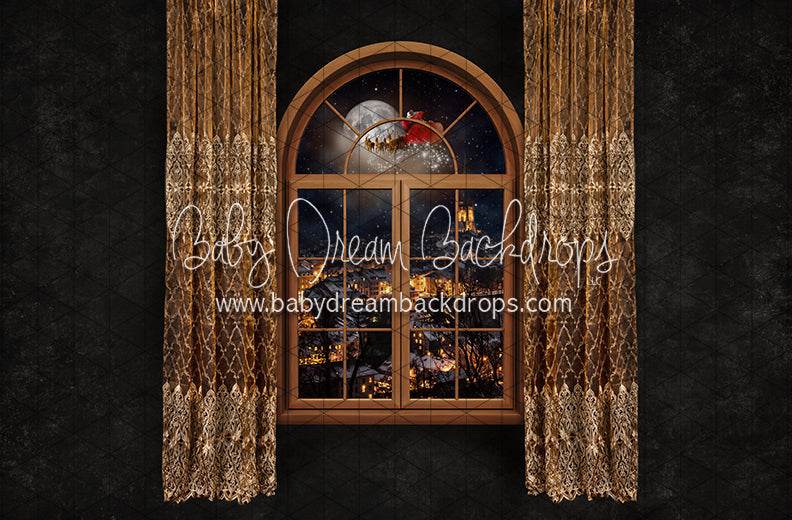 Midnight Holiday City Window Santa (JA)