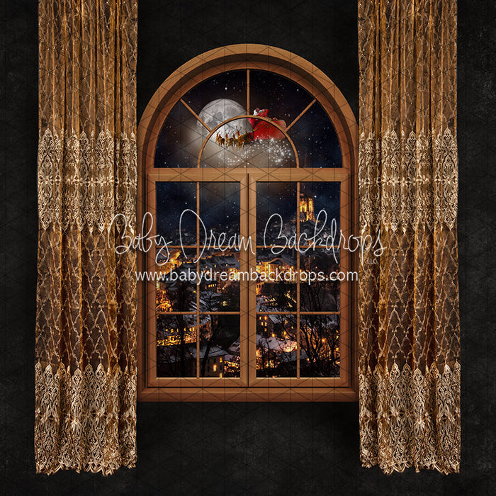 Midnight Holiday City Window Santa (JA)