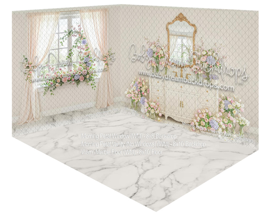 Morning Petal Window + Morning Petal Vanity (No Windows) + Garden Park Path Corner Floor (WM)