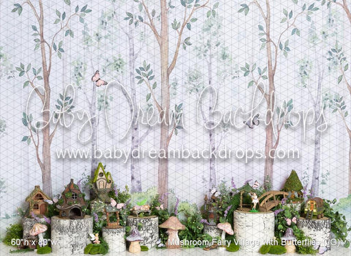 Mushroom Fairy Village with Butterflies (JG)