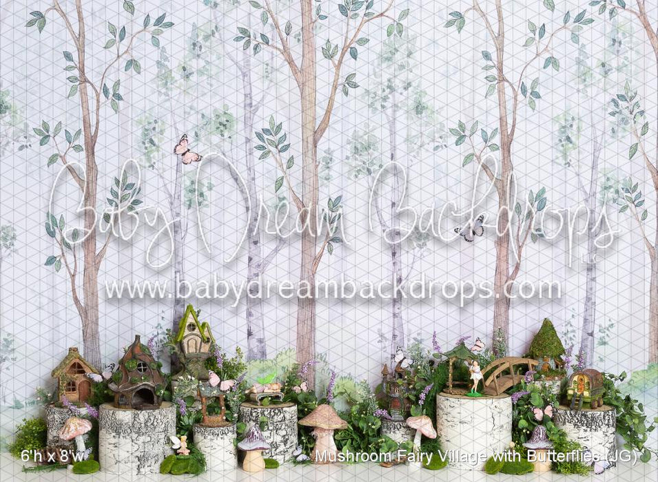 Mushroom Fairy Village with Butterflies (JG)