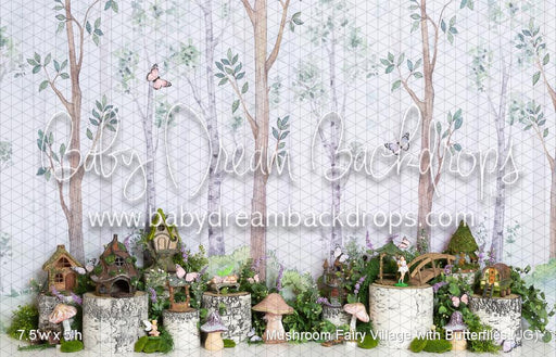 Mushroom Fairy Village with Butterflies (JG)