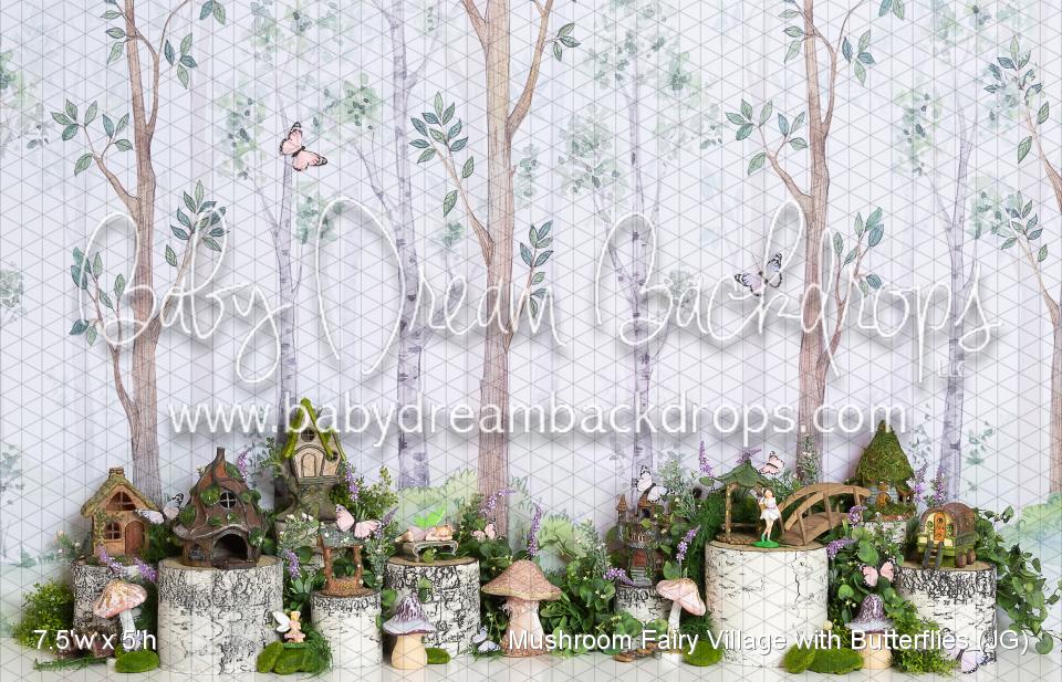 Mushroom Fairy Village with Butterflies (JG)