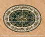 Natural Oak Herringbone with Evergreen Rug Fabric Floor (WM)