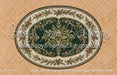 Natural Oak Herringbone with Evergreen Rug Fabric Floor (WM)
